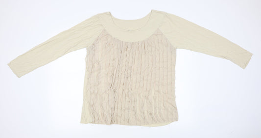 Preworn Womens Beige   Basic T-Shirt Size L