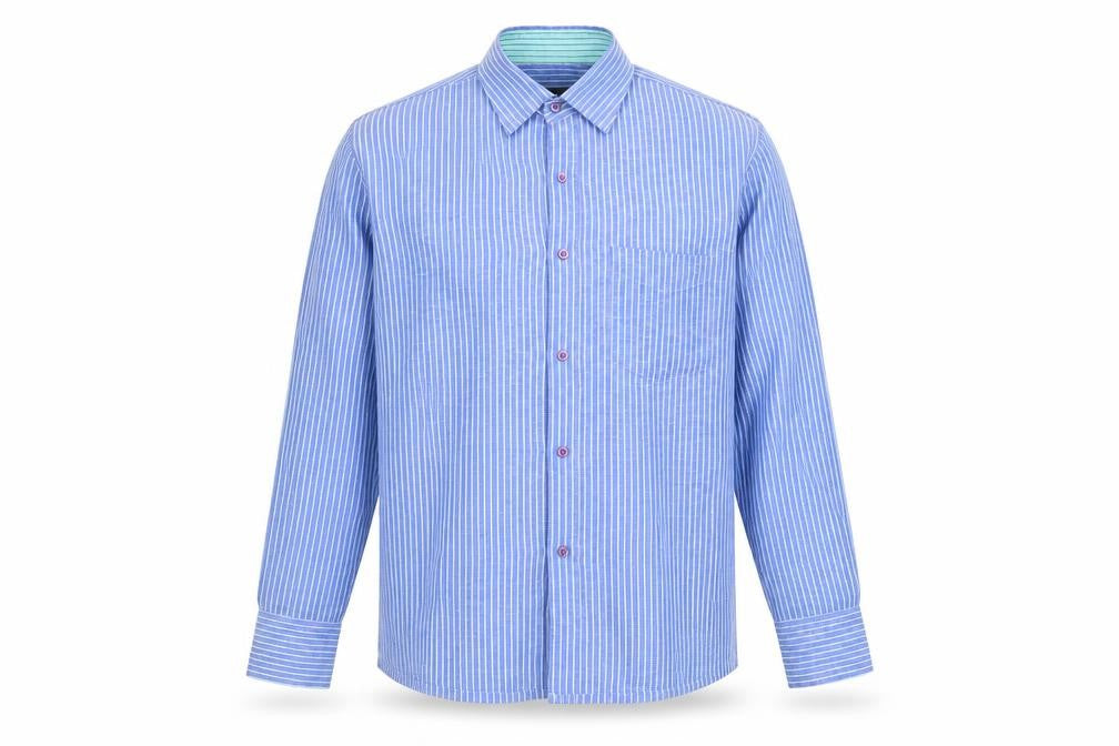 blue park Mens Blue Striped   Button-Up Size 40