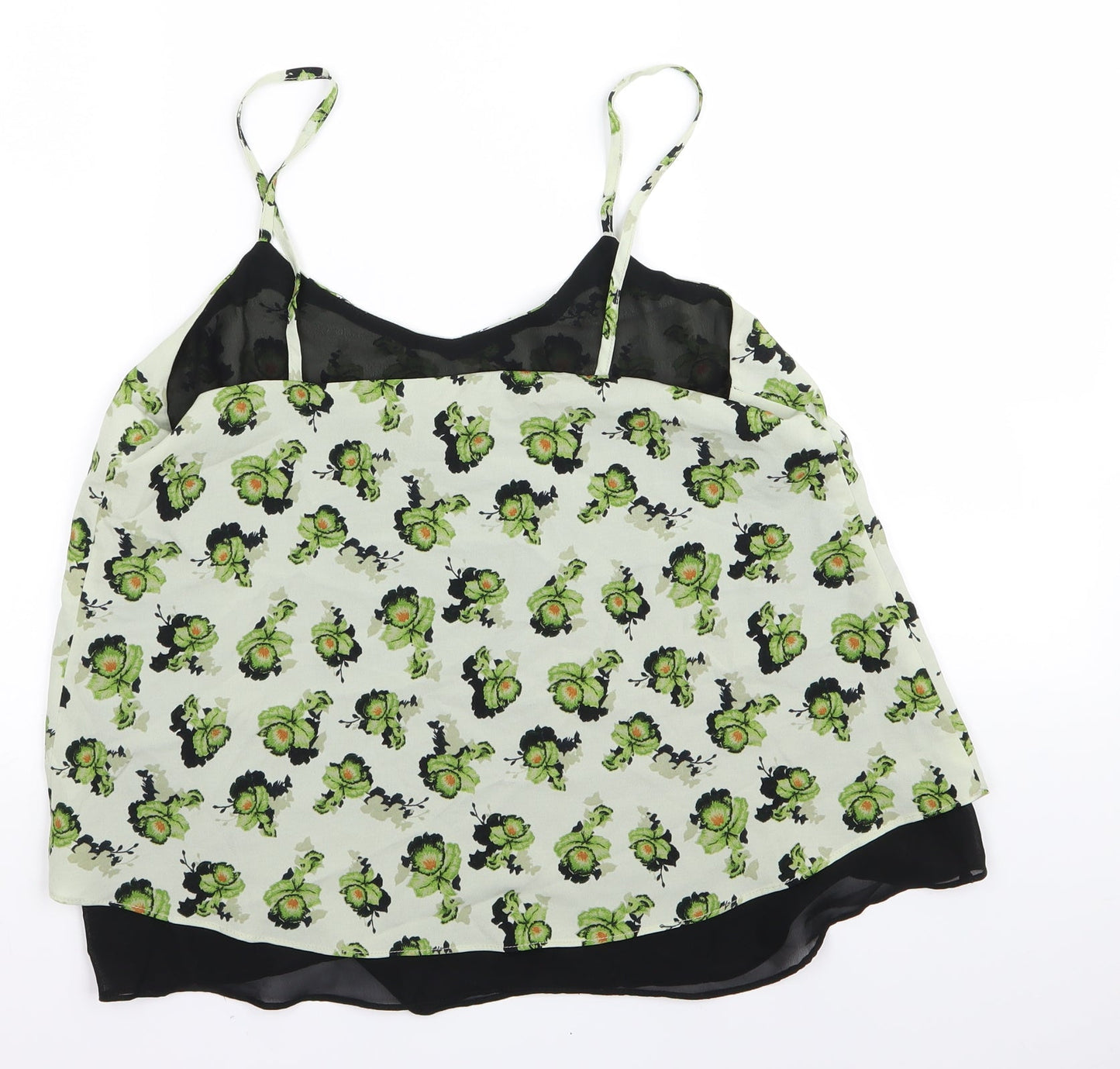 Topshop Womens Green Floral  Basic Blouse Size 10