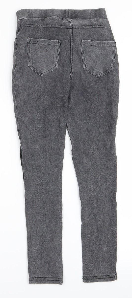 Preworn Girls Grey   Skinny Jeans Size 10 Years