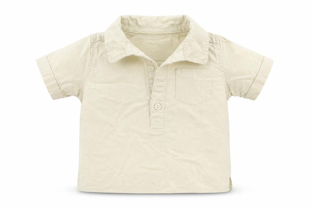M&Co Boys Beige   Basic Dress Shirt Size 6-9 Months