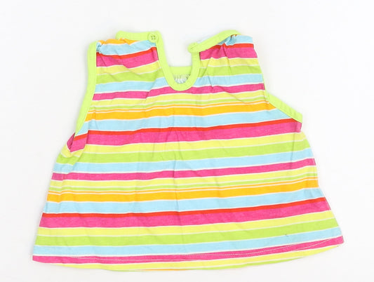 Cherokee Girls Multicoloured Striped  Basic Tank Size 9-12 Months