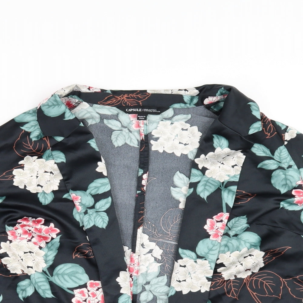 CAPSULE Womens Black Floral  Jacket Blazer Size 14