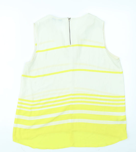 NEXT Womens Yellow Striped  Basic Blouse Size 14