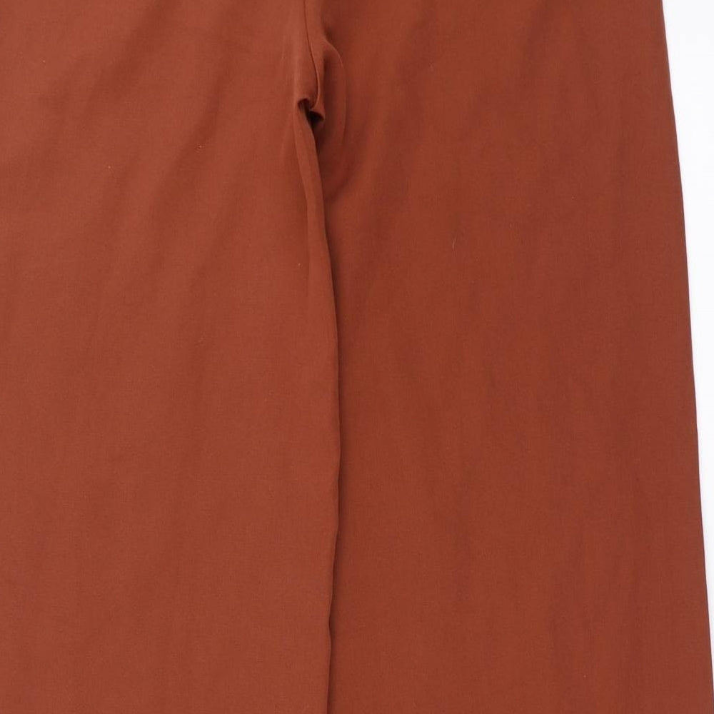 PRETTYLITTLETHING Womens Brown   Trousers  Size 10 L34 in - tie side detail