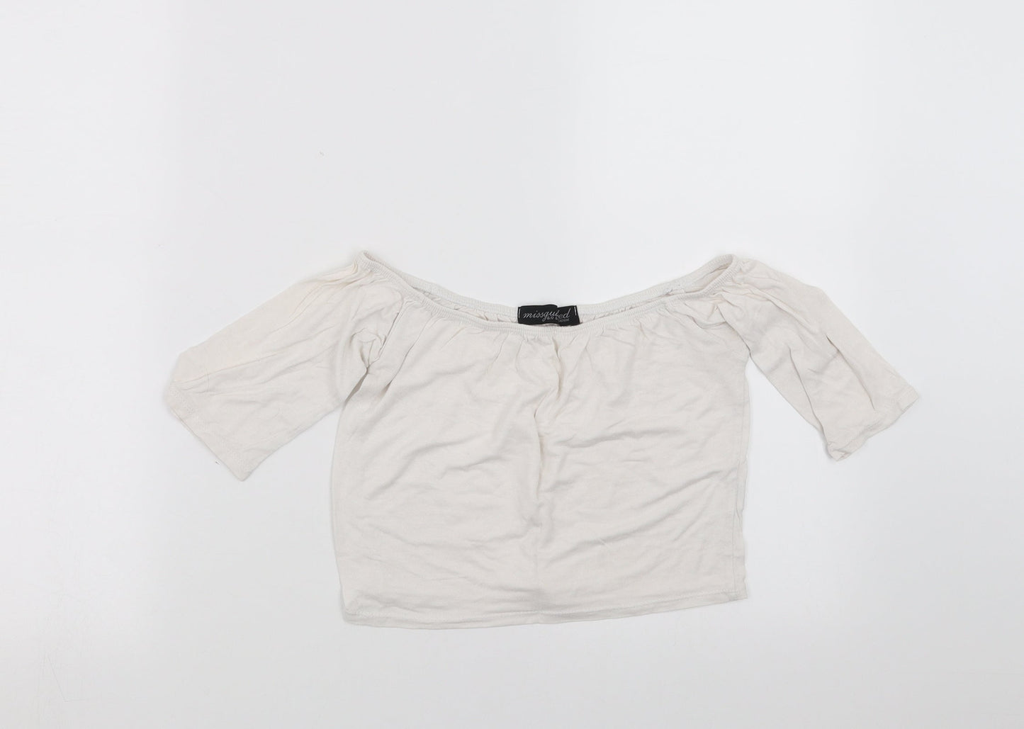 Missguided Womens White   Cropped T-Shirt Size S