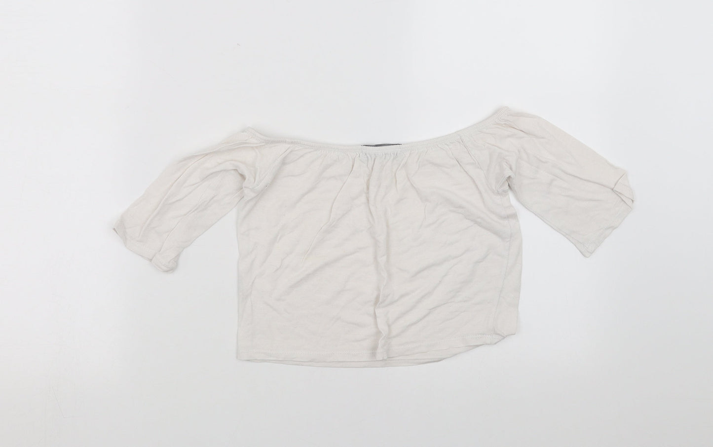 Missguided Womens White   Cropped T-Shirt Size S