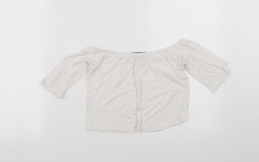 Missguided Womens White   Cropped T-Shirt Size S