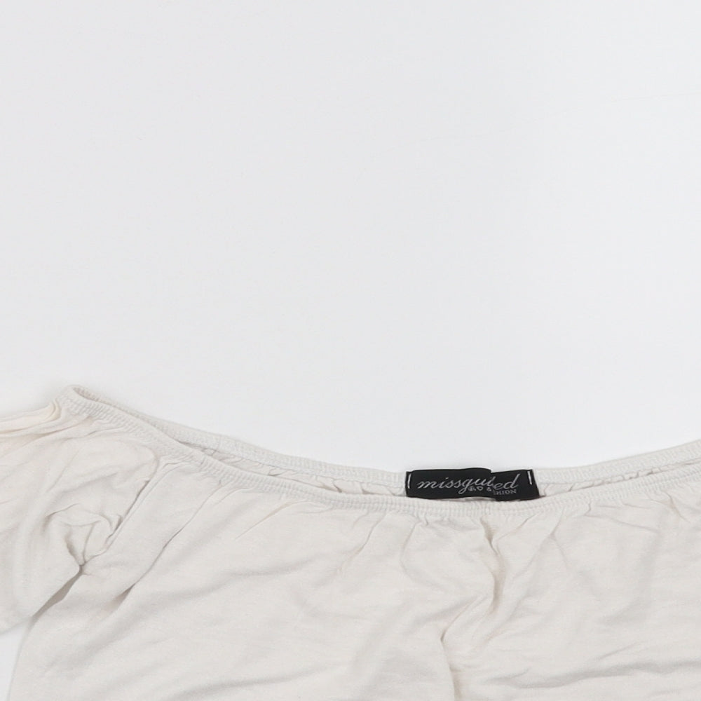 Missguided Womens White   Cropped T-Shirt Size S