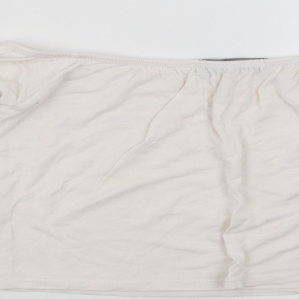 Missguided Womens White   Cropped T-Shirt Size S