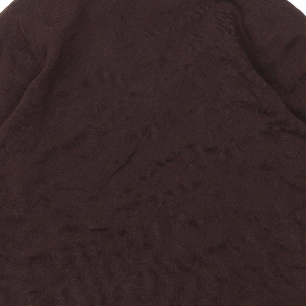 Roman Originals Womens Brown Floral  Basic T-Shirt Size S