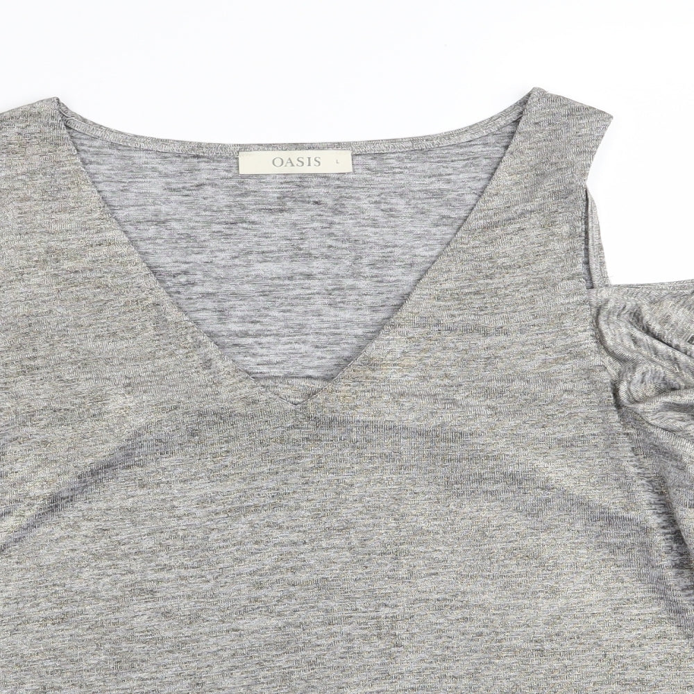 Oasis Womens Grey   Basic T-Shirt Size L