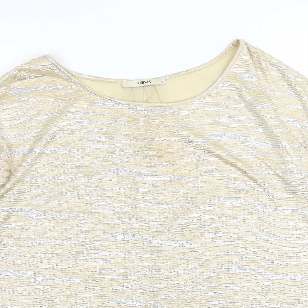 Oasis Womens Gold   Basic T-Shirt Size S