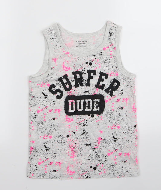 Primark Girls Grey   Basic Tank Size 7-8 Years