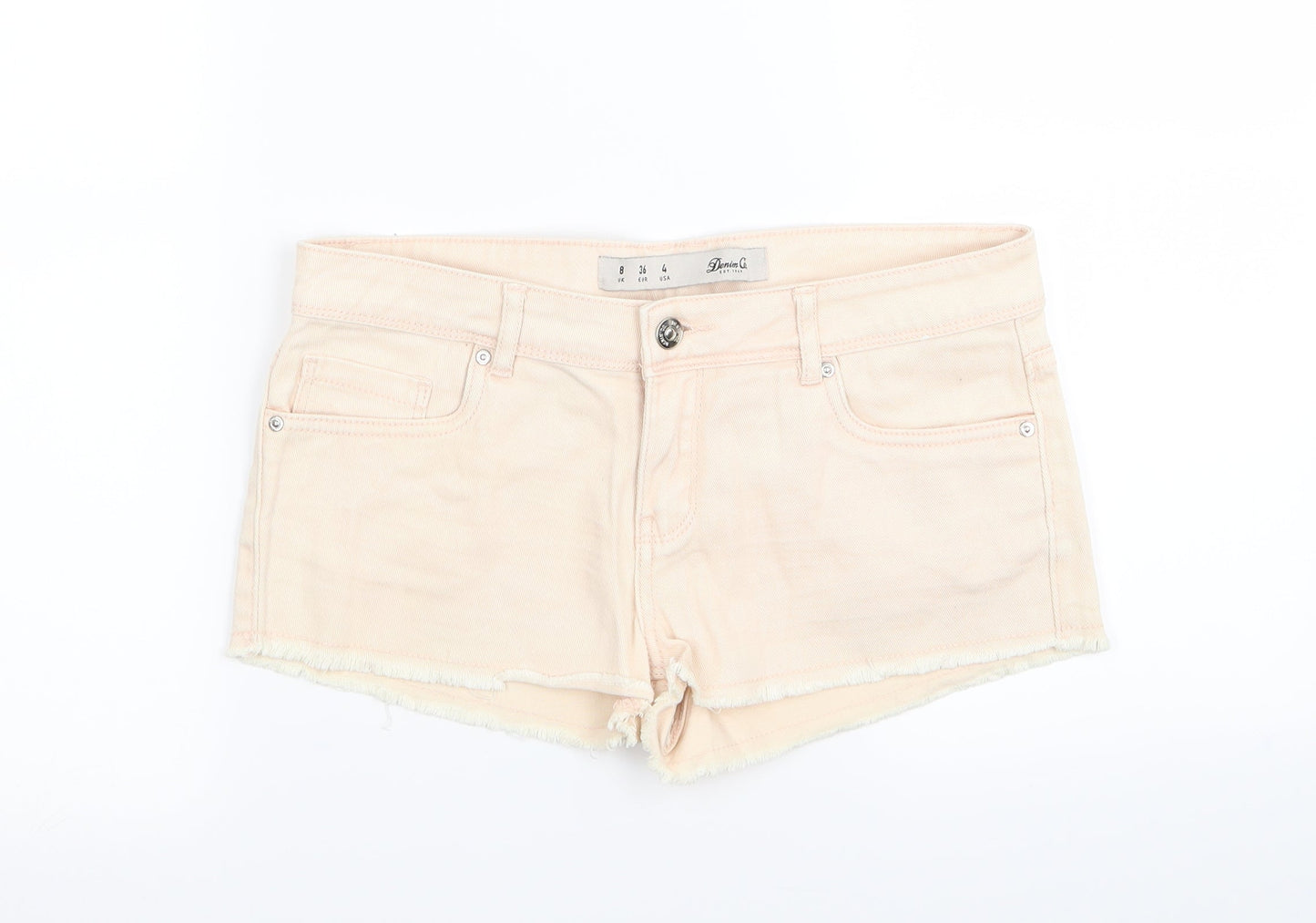 denim and co Womens Pink  Denim Hot Pants Shorts Size 8