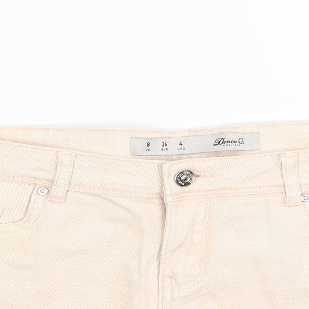 denim and co Womens Pink  Denim Hot Pants Shorts Size 8