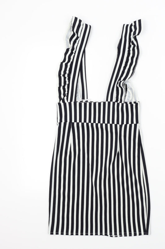 Preworn Womens Blue Striped  A-Line  Size S  - Frill Detail
