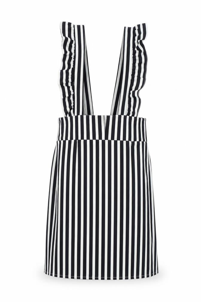 Womens Blue Striped  A-Line  Size S  - Frill Detail