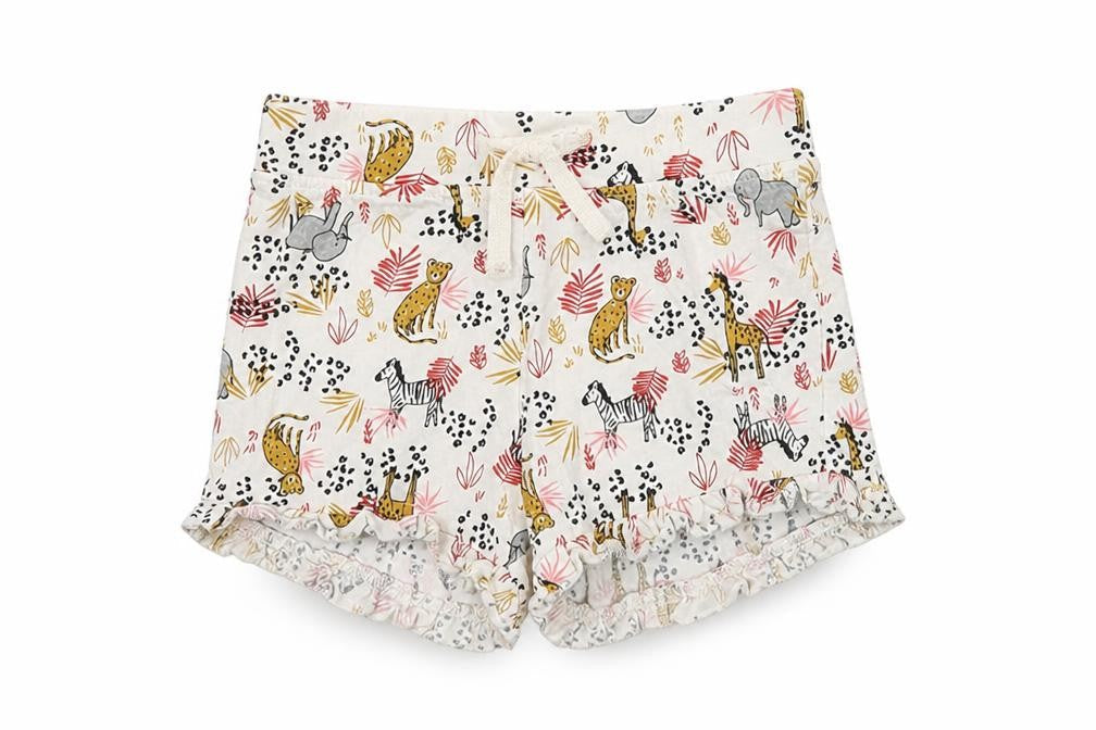 Front view of Primark girls’ beige animal print capri leggings, size 12-18, months - shorts
