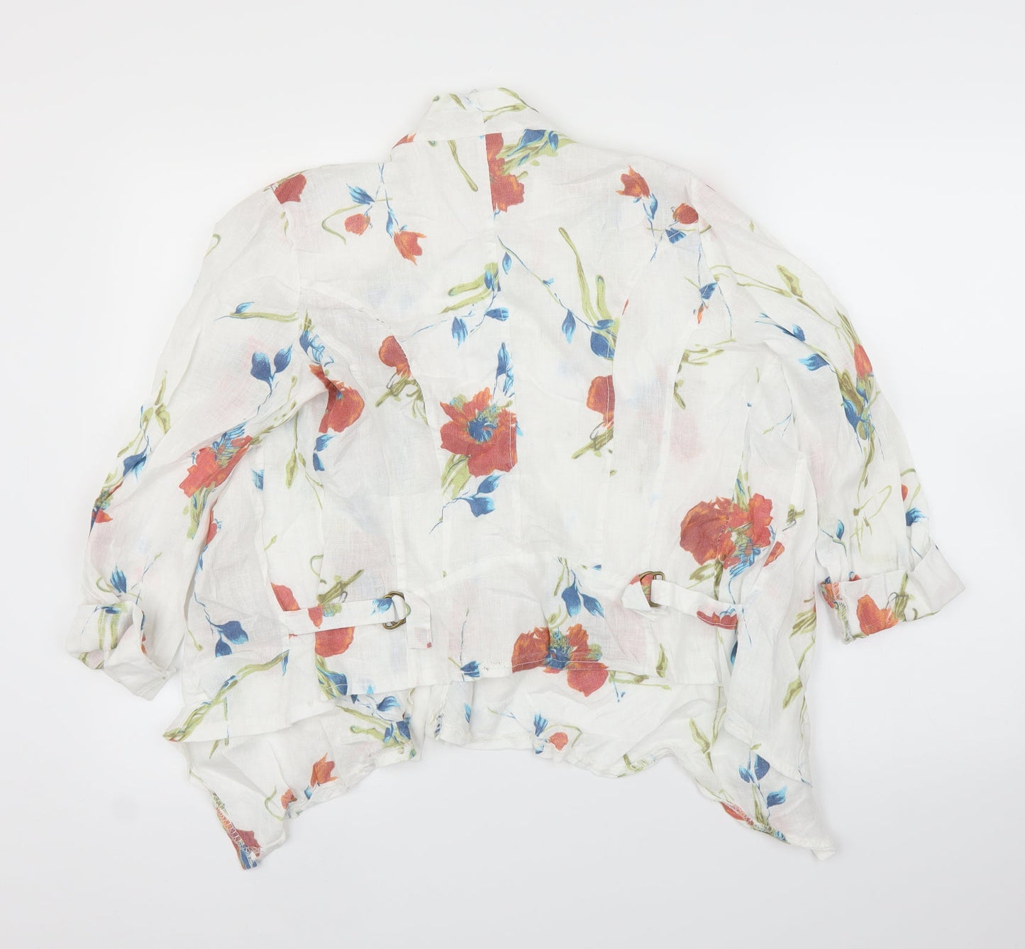 New Collection Womens White Floral  Cape Jumper Size L