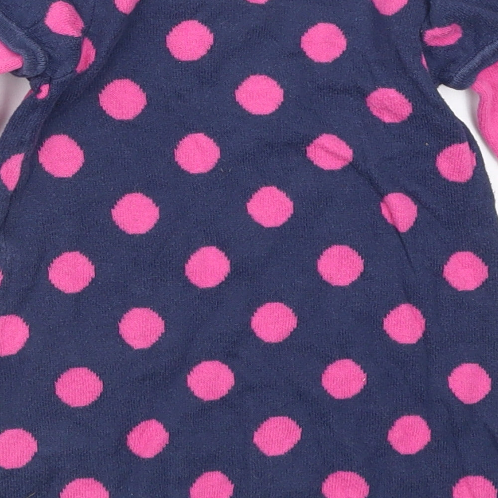 George Girls Blue Polka Dot  Jumper Dress  Size 3-6 Months  - Pink