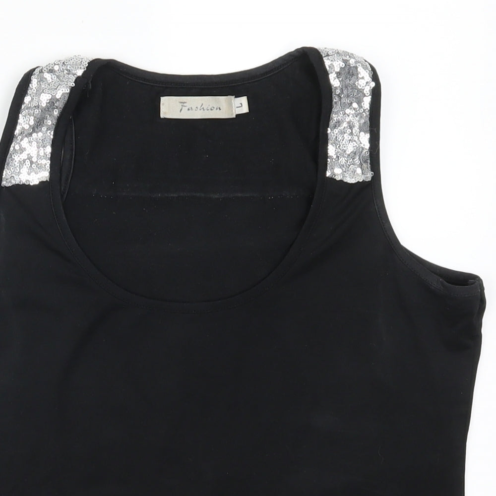 Fasion Womens Black   Cropped Tank Size L
