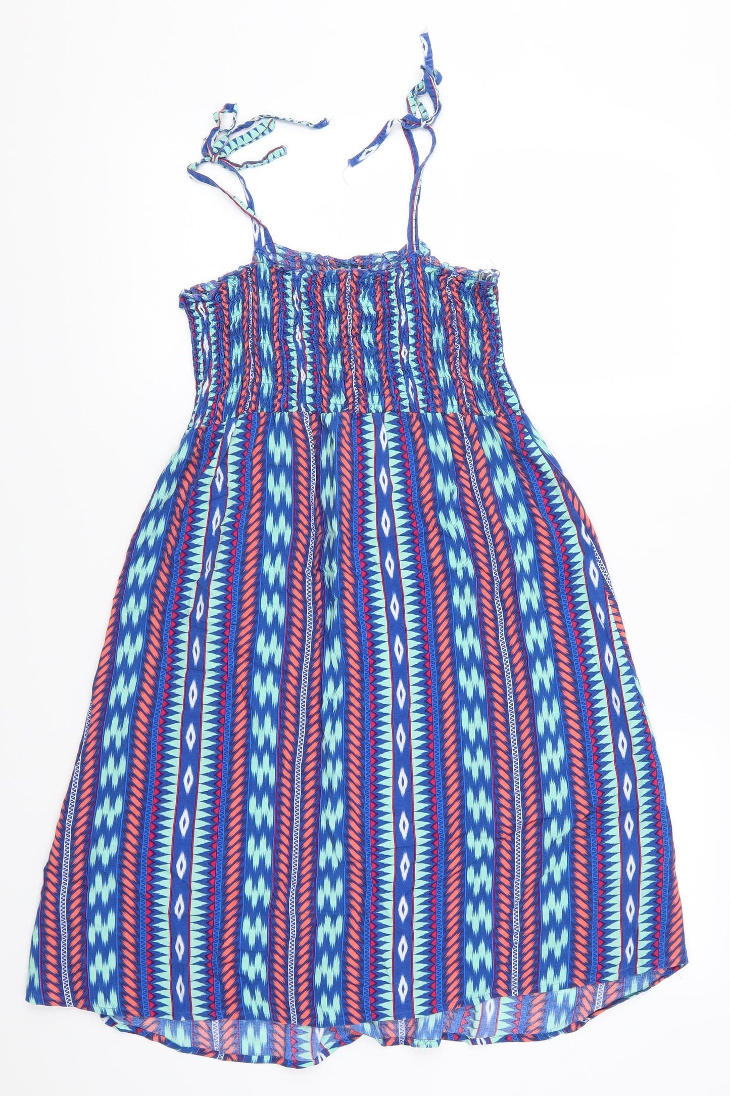 Papaya Womens Blue Geometric  Tank Dress  Size 8