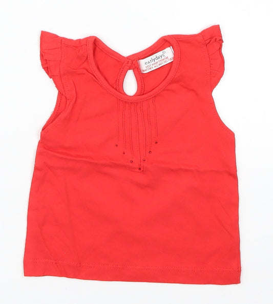 Early Days Girls Red   Basic T-Shirt Size 12-18 Months