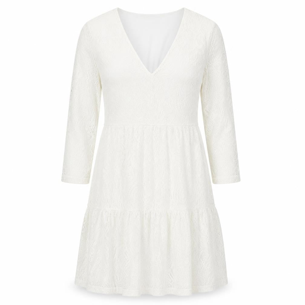 VILA Womens White  Lace Trapeze & Swing  Size S