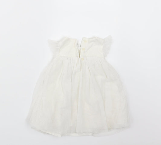 NEXT Girls White   Shirt Dress  Size 3-6 Months