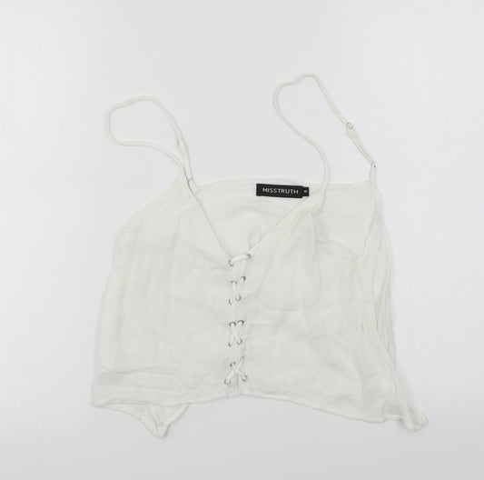 Misstruth  Womens White   Cropped T-Shirt Size 8
