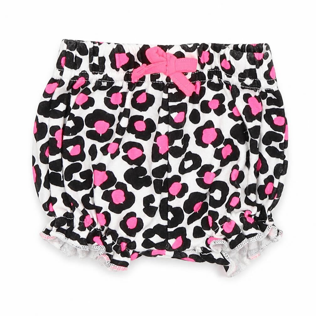 Front view of Pap&Co Baby White Animal Print Cropped Trousers Size Newborn
