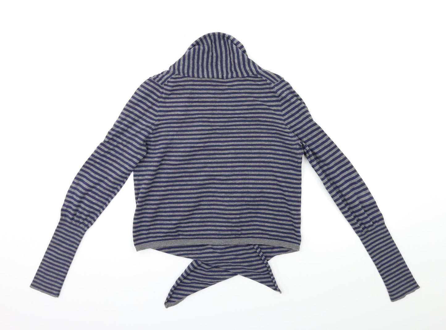 Oasis Womens Blue Striped Knit Cardigan Jumper Size 10