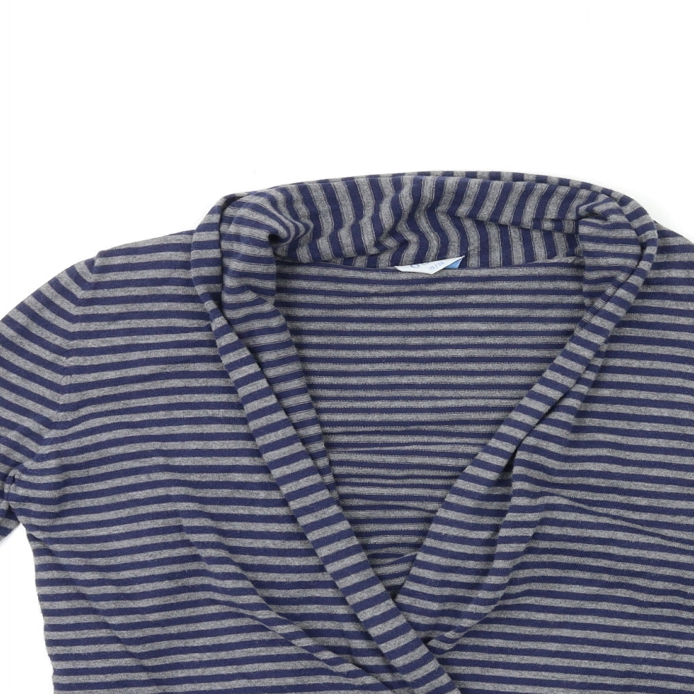 Oasis Womens Blue Striped Knit Cardigan Jumper Size 10