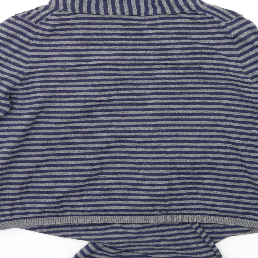Oasis Womens Blue Striped Knit Cardigan Jumper Size 10