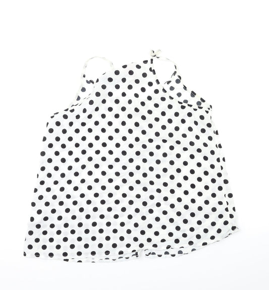 H&M Womens White Polka Dot  Basic Tank Size 12
