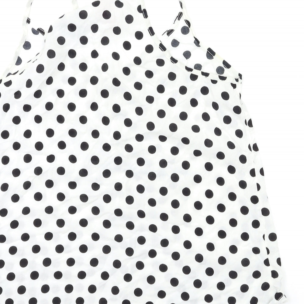 H&M Womens White Polka Dot  Basic Tank Size 12