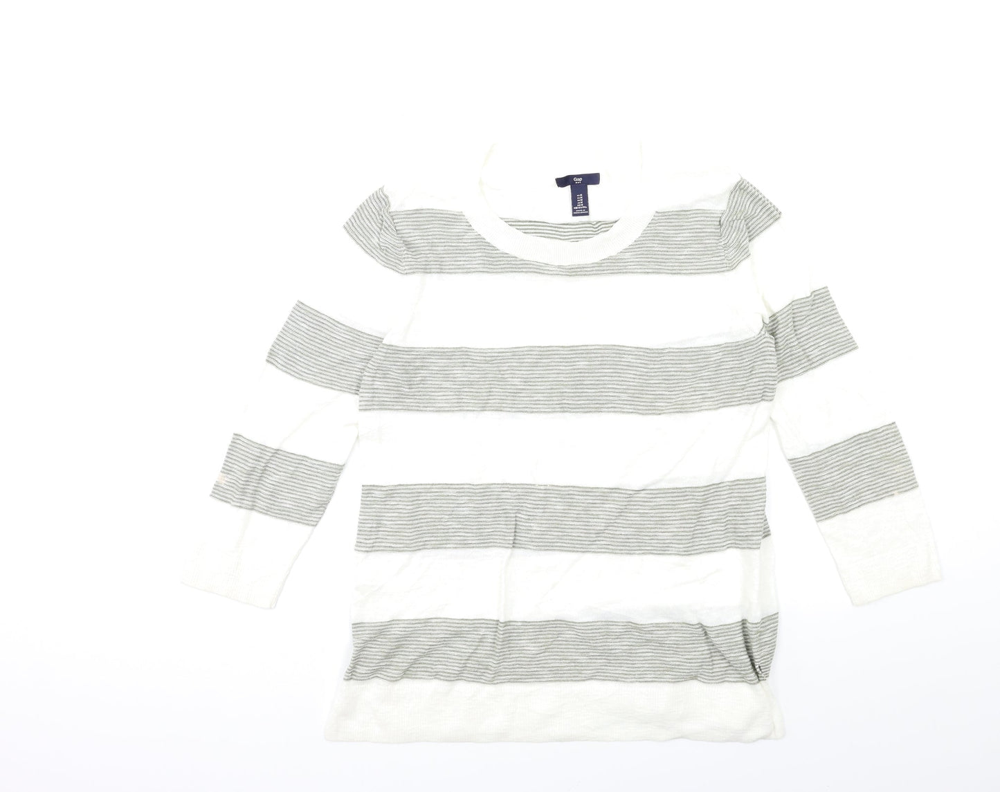 Gap Womens White Striped Knit Pullover Jumper Size M
