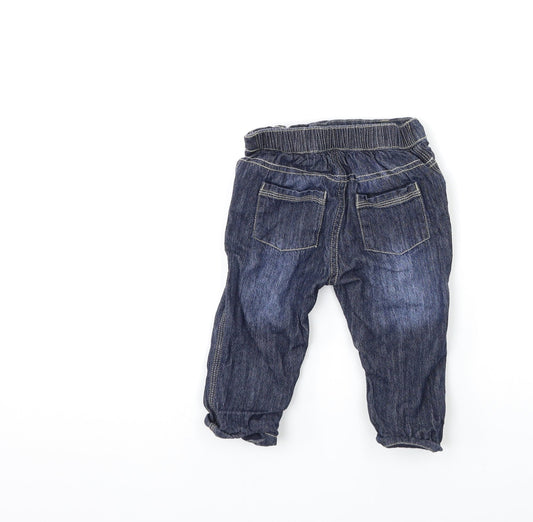 George Baby Blue  Denim Cargo Jeans Size 6-9 Months