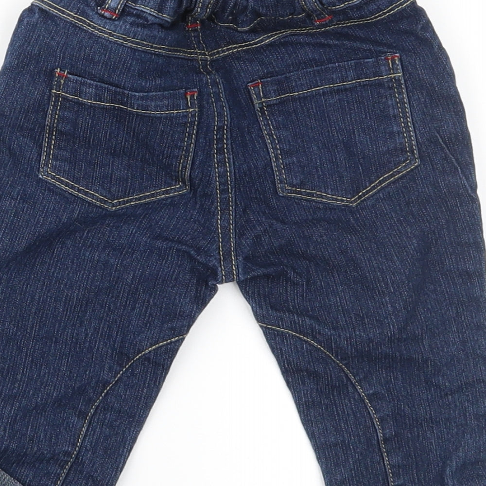 Brand and care label for Preworn Baby Blue Denim Jogger Jeans, size 6-9, Months