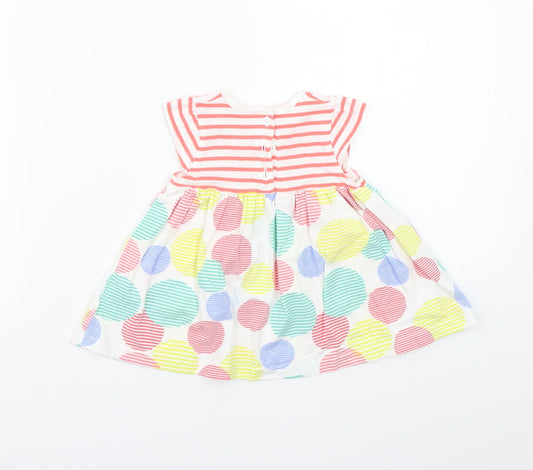 Mothercare Girls White Striped  Basic T-Shirt Size 3-6 Months