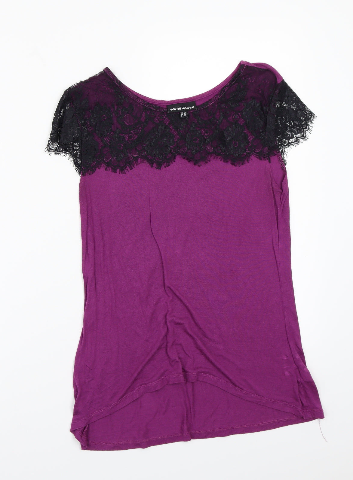 Warehouse Womens Purple   Basic T-Shirt Size 14