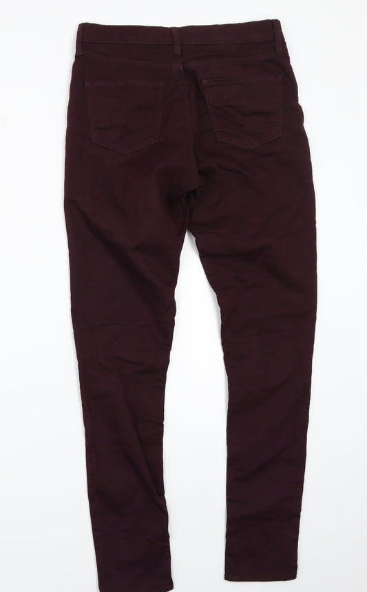 Topshop Womens Purple   Straight Jeans Size 28 L31 in