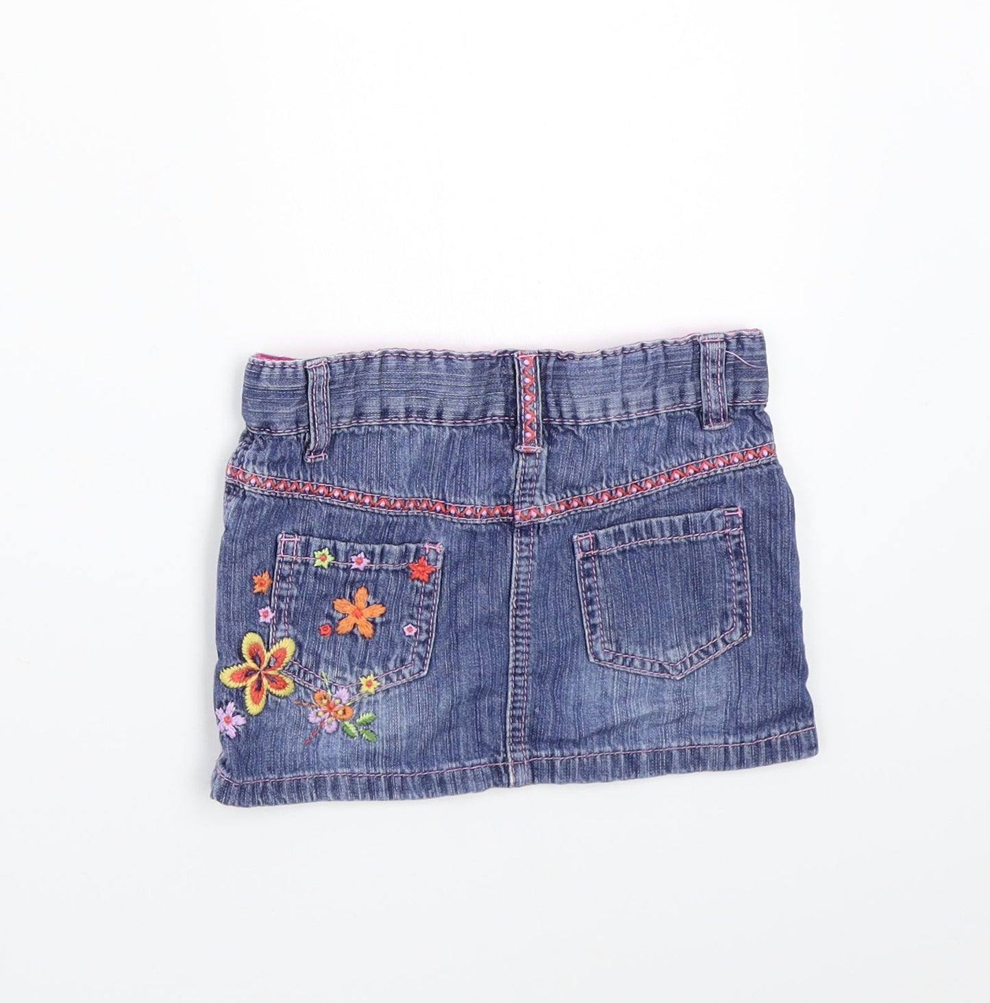 TU Girls Blue Floral  A-Line Skirt Size 3 Years