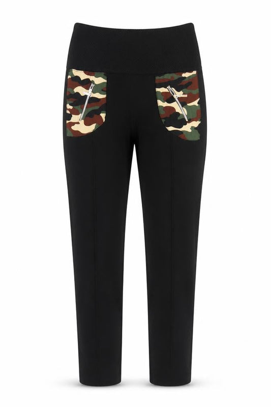 Preworn Womens Black   Capri Leggings Size 28 in L28 in - Camo detail