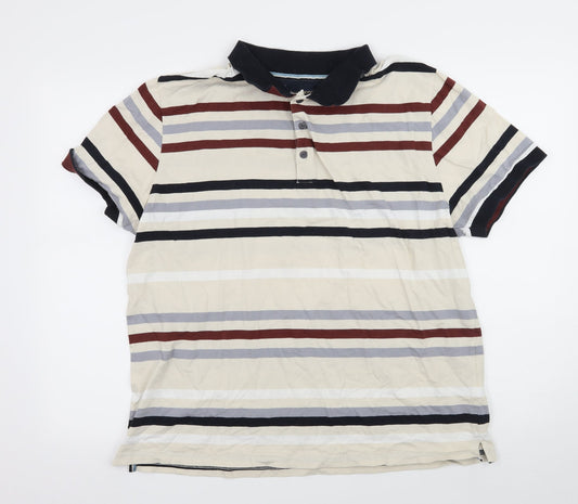 Hammond Mens Ivory Striped Jersey  T-Shirt Size XL