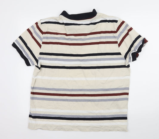 Hammond Mens Ivory Striped Jersey  T-Shirt Size XL