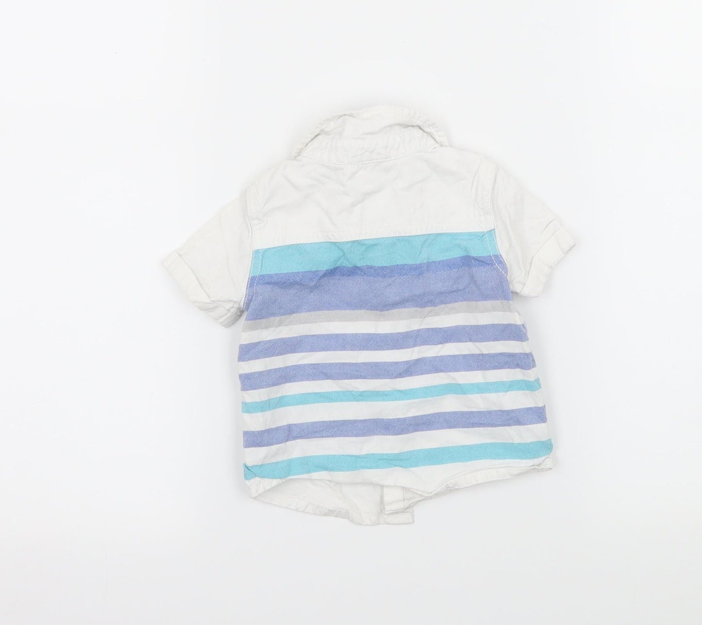 F&F Boys White Striped  Basic Button-Up Size 3-6 Months