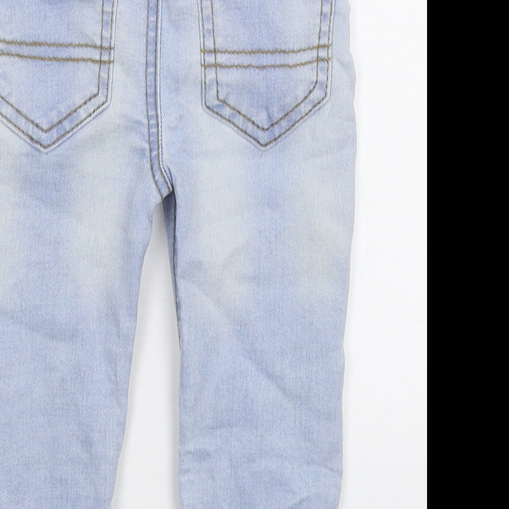 Brand and care label for Denim & Co. Baby Blue Denim Capri Jeans, size 9-12, Months