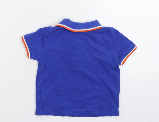 Mini Clun Boys Blue   Basic Polo Size 9-12 Months